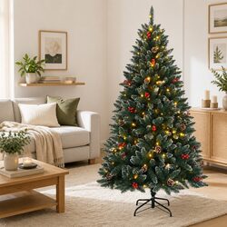 Holiday-Ready 240cm Green Christmas Tree with 300 LEDs