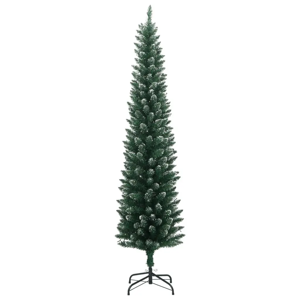 Artificial Slim Christmas Tree 150cm with 150 LED Lights Green