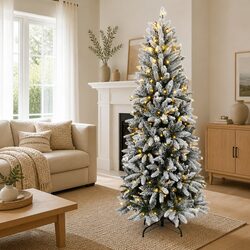 Enhance Your Holiday Space with a 180cm Flocked Christmas Tree