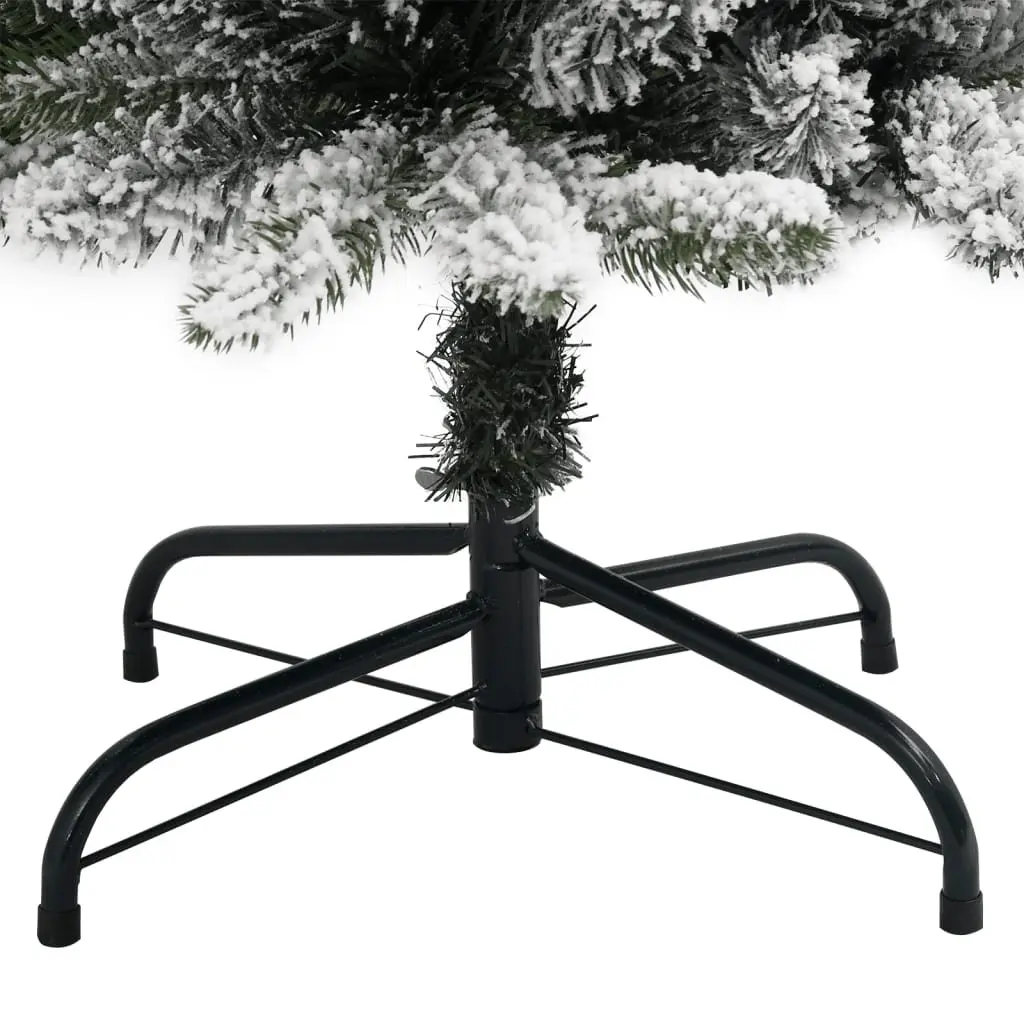 Artificial Christmas Tree 180cm Green Flocked Snow Slim with 300 LED Lights