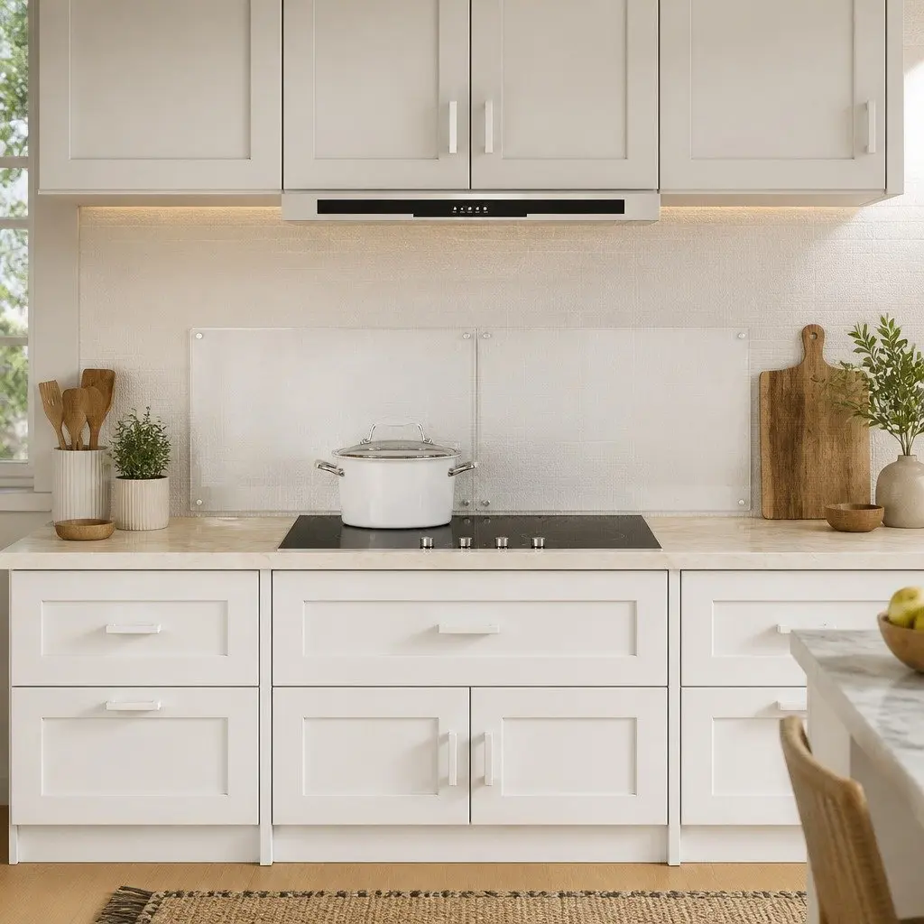 Kitchen Backsplash Tempered Glass Splash Guard 70x40 cm Set of 2