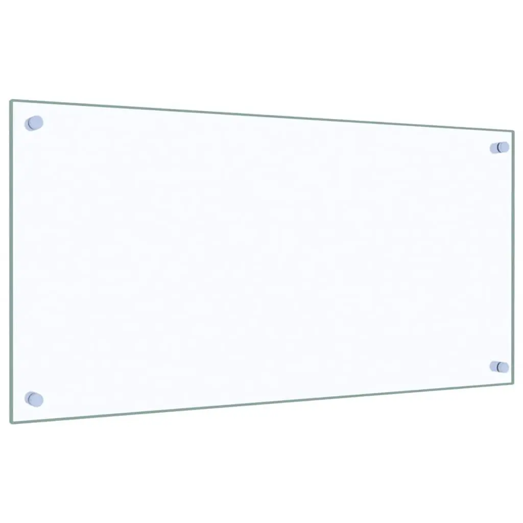 Tempered Glass Kitchen Splash Guard 80x40cm Transparent 2 Piece Set