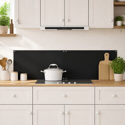 Kitchen Backsplash Tempered Glass Splash Guard 2 pcs Black 70x50 cm Wall Panels