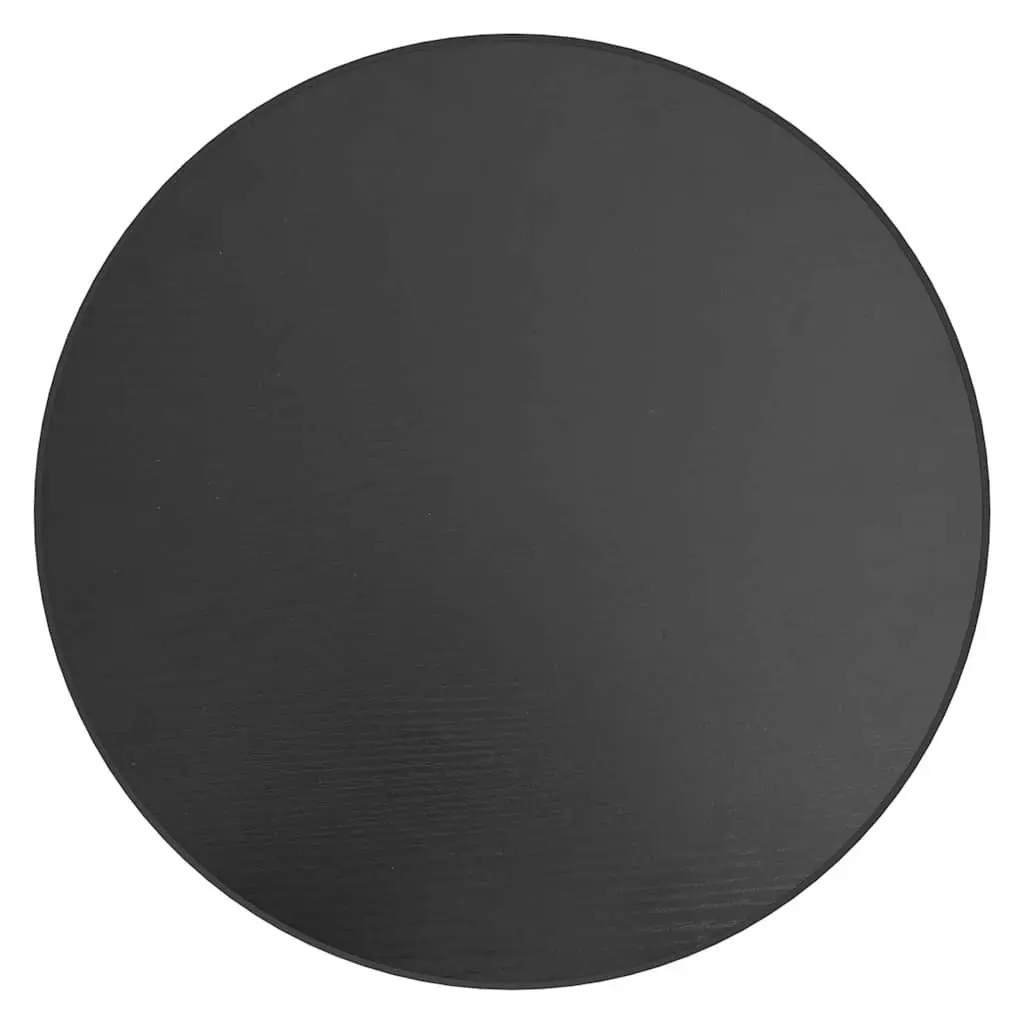 Round Tea Table Black Side End Table MDF Tabletop Contemporary Home Furniture