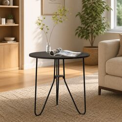 Transform Your Living Space with a Black 48 cm End Table