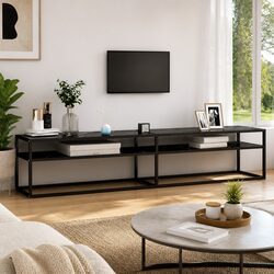 Modern Living Room TV Cabinet with Glass Storage