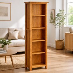 Enhance Your Space with a Solid Oak 5-Tier Bookcase
