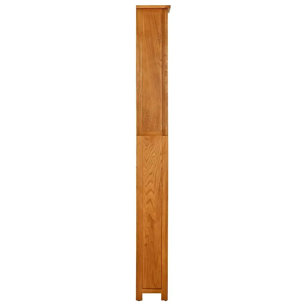 7-Tier Bookcase 60x22x200 cm Solid Oak Wood Storage Display Shelf