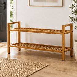 Enhance Your Space with a Brown Wooden Shoe Rack
