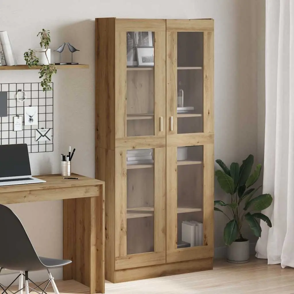 Highboard Cabinet 82.5 x 30.5 x 185 cm Engineered Wood Brown Decorative Storage