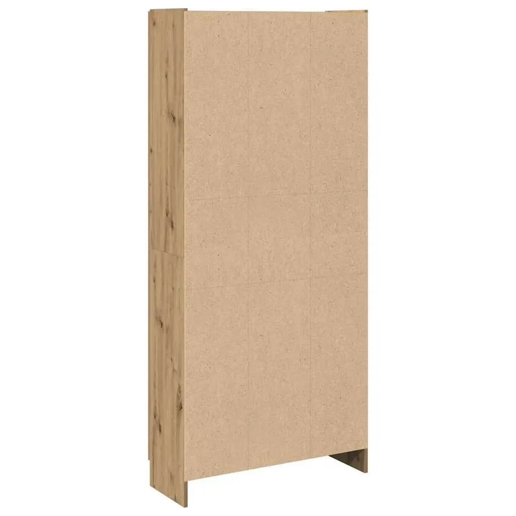 Highboard Cabinet 82.5 x 30.5 x 185 cm Engineered Wood Brown Decorative Storage