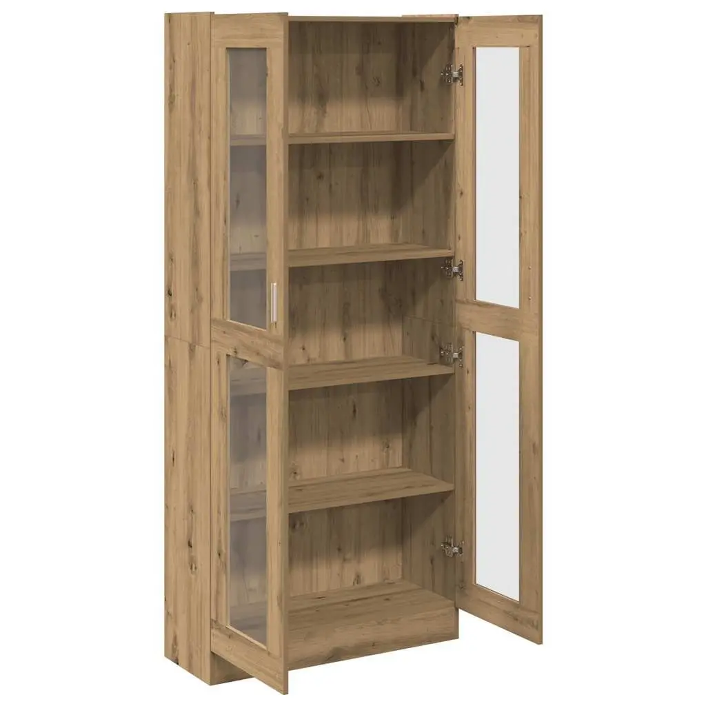 Highboard Cabinet 82.5 x 30.5 x 185 cm Engineered Wood Brown Decorative Storage
