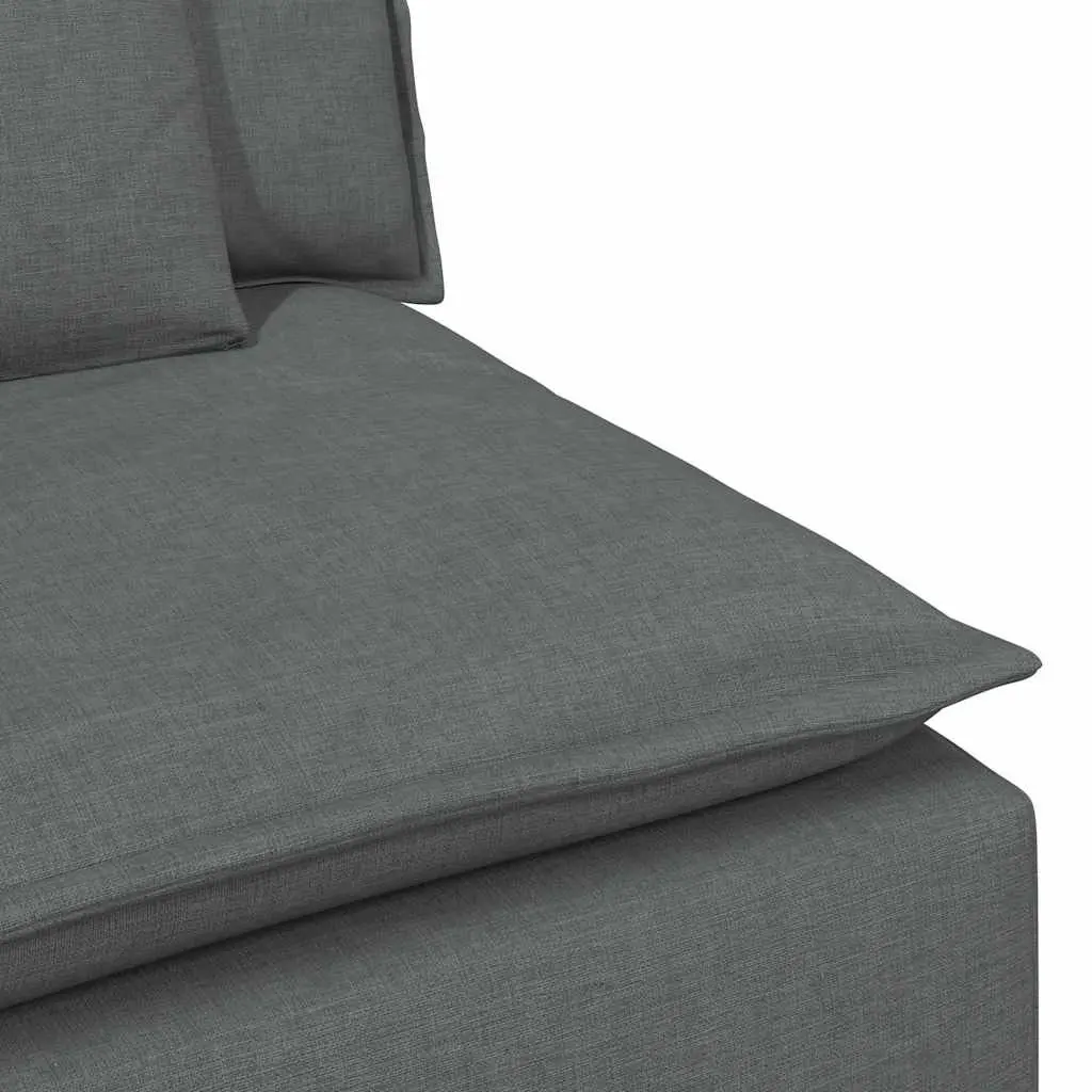 Modular Sectional Sofa Three-Seater Grey Soft Fabric Upholstery Customizable Seating