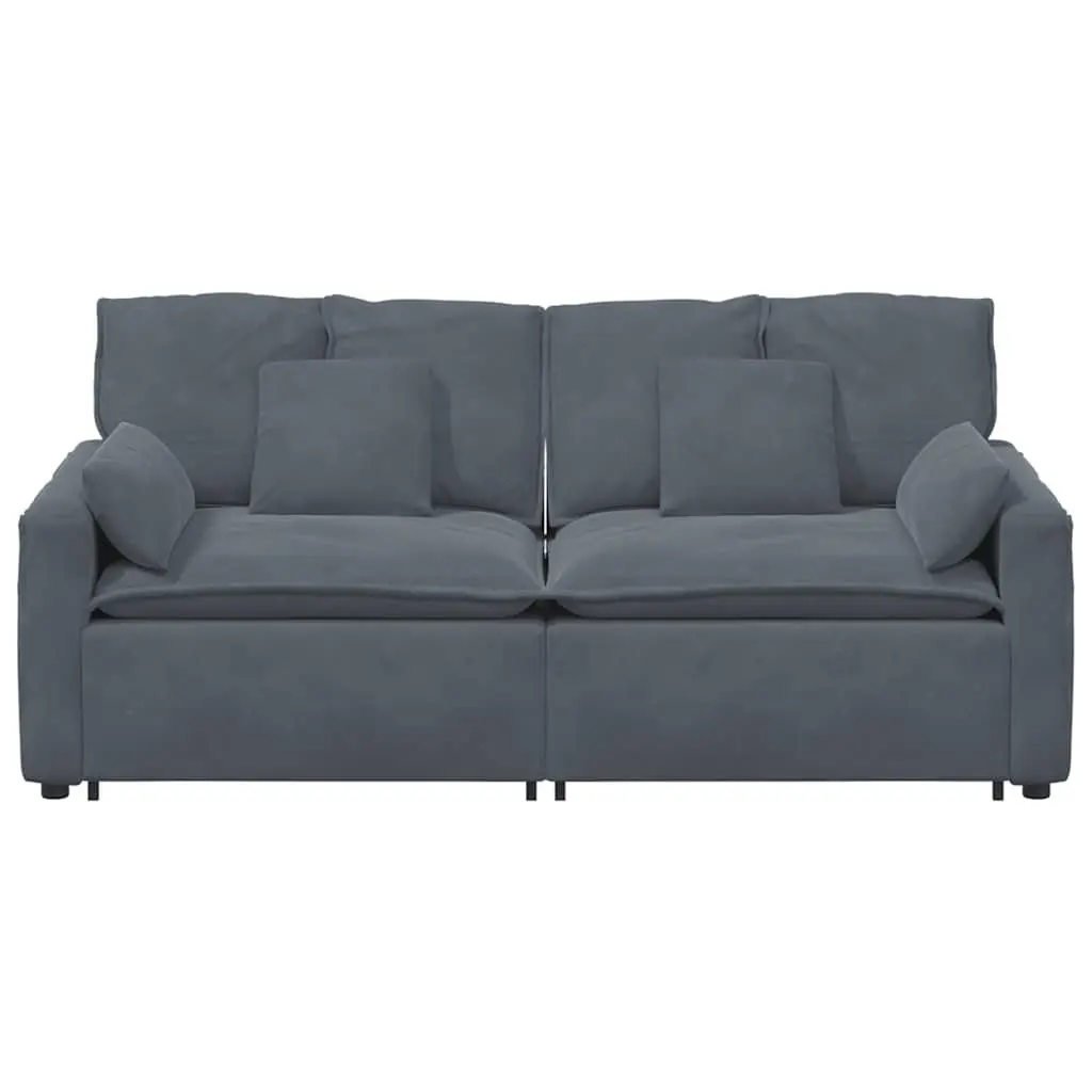 Modular Sofa Dark Grey Reconfigurable Sectional with Cushions