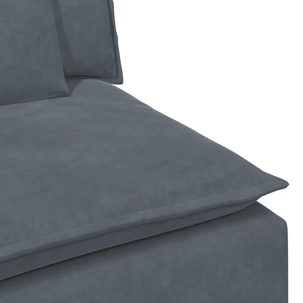 Modular Sofa Dark Grey Reconfigurable Sectional with Cushions