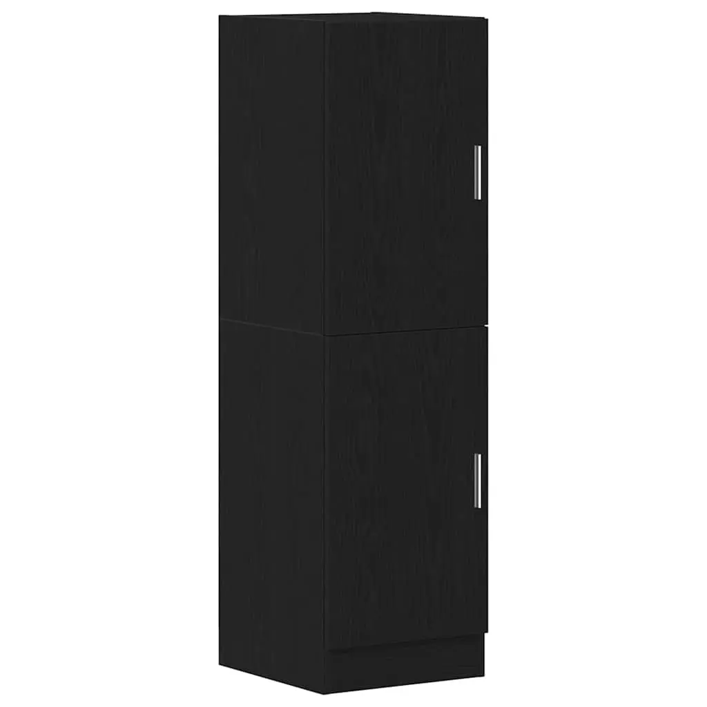 2 Piece Kitchen Cabinet Set Black Wall Mounted Storage Shelves Cupboard Unit
