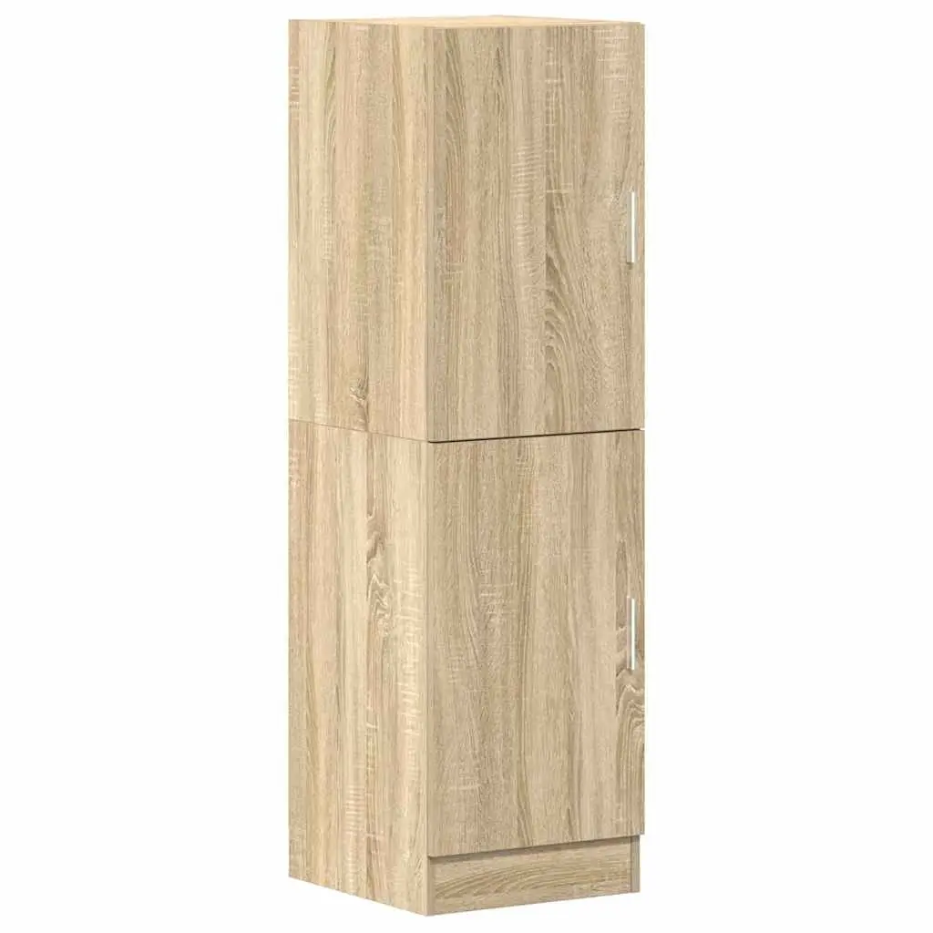 2 Piece Kitchen Storage Shelf Cabinet Set Wall Mounted Organizer Brown Engineered Wood