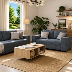 Stylish Grey Velvet 3 Piece Sofa Set for Your Home