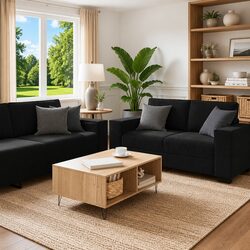 Elevate Your Living Space with a Black Velvet Sofa Set
