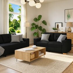 Elevate Your Living Space with a Stylish Black Sofa Set