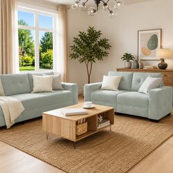 Modern Velvet 3-Piece Lounge Suite in Grey