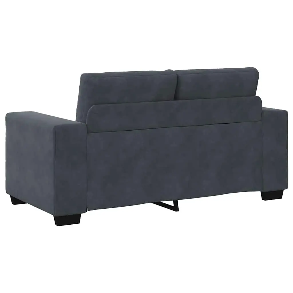Grey Velvet Modern Lounge Suite 3 Piece Set 2 Seater Armchair Sofa
