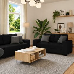 Elevate Your Space with a Stylish Black Sofa Set