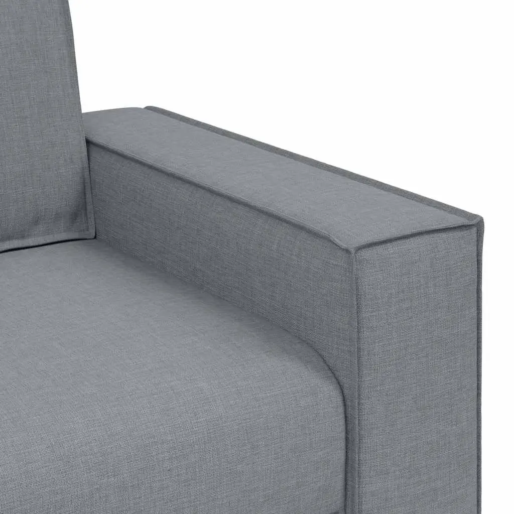 2 Piece Sofa Set Grey Fabric Living Room Lounge Couch with Cushions Armrests