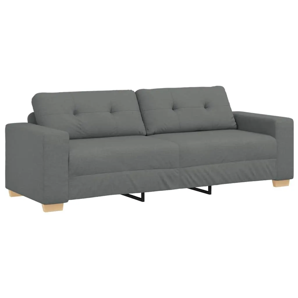 2 Piece Sofa Set Grey Fabric Sturdy Wooden and Metal Frame Wide Armrests Thickly Padded Seat and Backrest