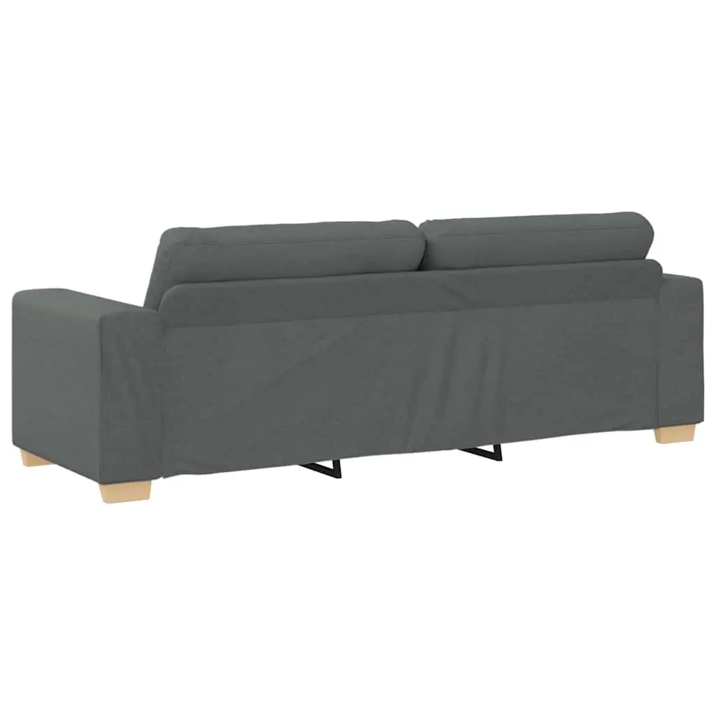 2 Piece Sofa Set Grey Fabric Sturdy Wooden and Metal Frame Wide Armrests Thickly Padded Seat and Backrest