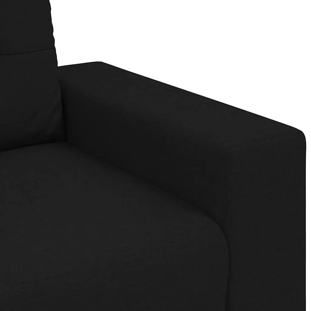 BlackFabricSofaSet2PieceComfortableSeatingwithCushionsforLivingRoom
