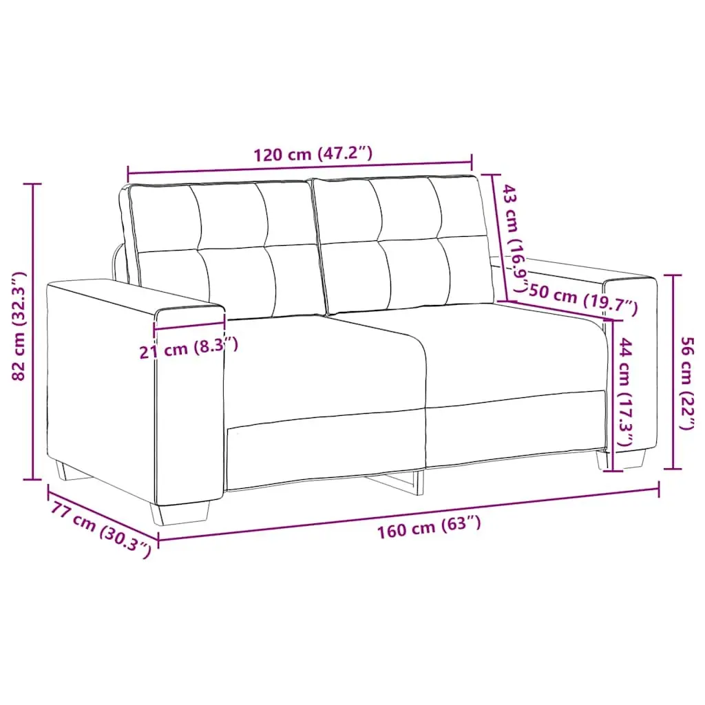 BlackFabricSofaSet2PieceComfortableSeatingwithCushionsforLivingRoom