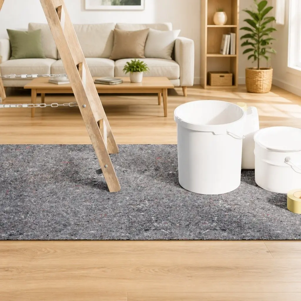 Non-slip Painter Fleece Floor Protection 2 Piece 10m x 1m Roll
