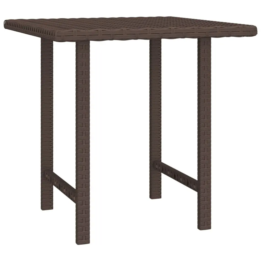 Outdoor Patio Furniture Set 3 Piece Brown Side Tables Poly Rattan Weather Resistant