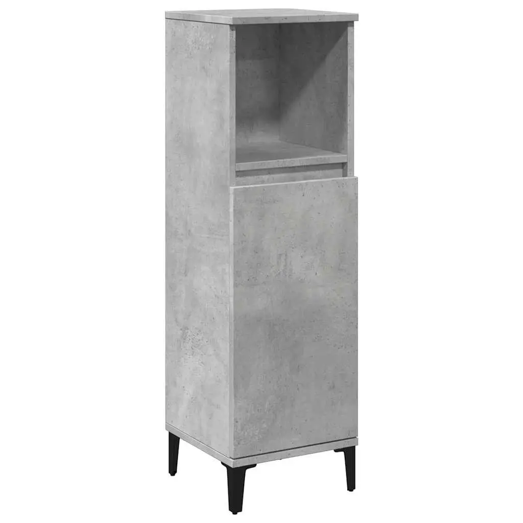 Grey Storage Cabinet Bathroom Set Three Piece Wall Mount Furniture