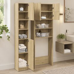 Bathroom Furniture Set 2 pcs Sonoma Oak Wall Cabinet Storage Cupboard Organizer
