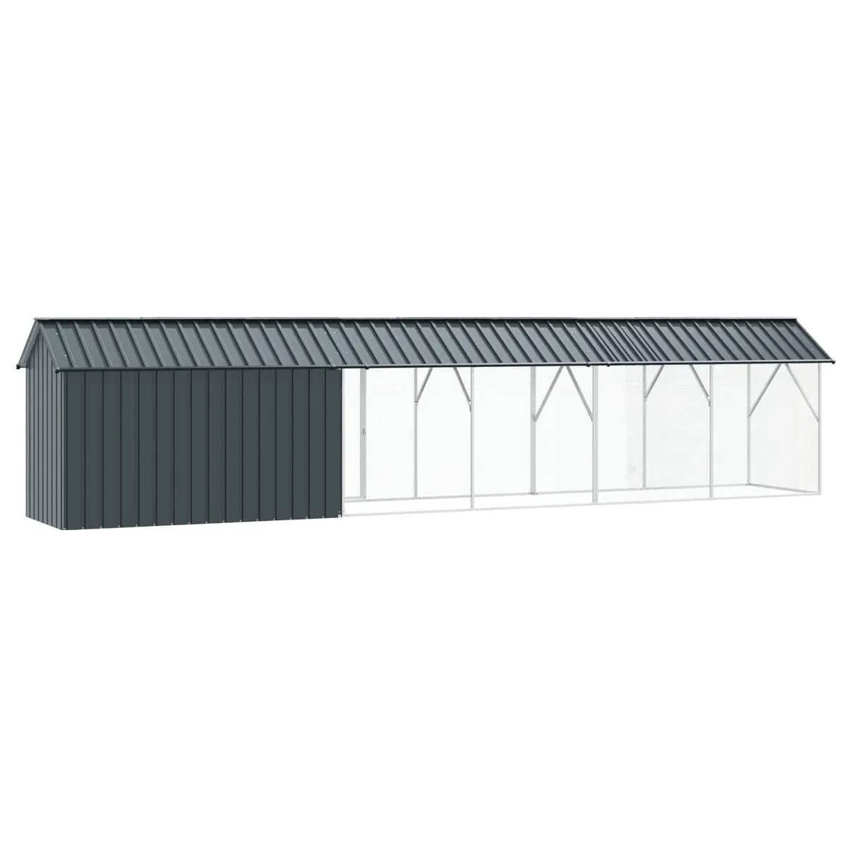 Bird Cage Large Outdoor Rectangular Galvanised Steel Anthracite 630x103x142cm