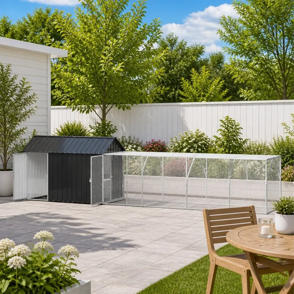 Bird Cage Rectangular Galvanised Steel Outdoor Aviary