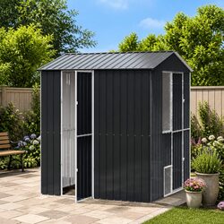 Bird Cage Outdoor Anthracite 215 x 210 x 247 cm Galvanised Steel Garden Aviary