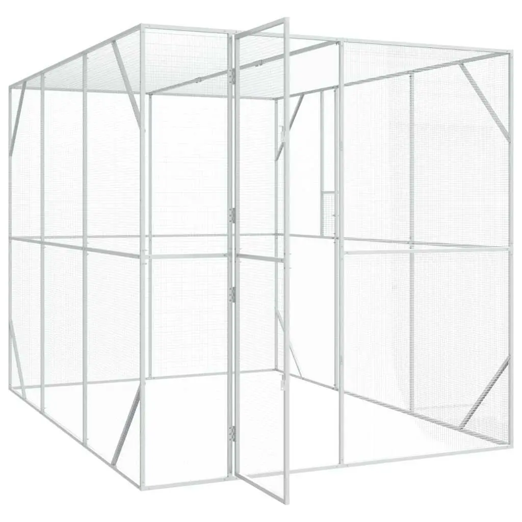 Bird Cage Outdoor Anthracite 210 x 304 x 213 cm Galvanised Steel Garden Aviary