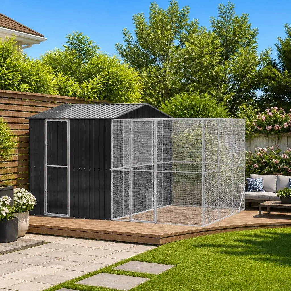Bird Cage Outdoor Rectangular Galvanised Steel Garden Aviary