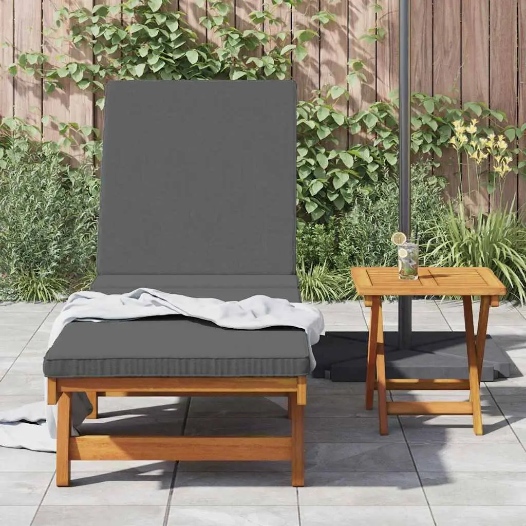 Sun Lounger 2 pcs Solid Acacia Wood Adjustable Backrest Footrest Outdoor Garden Terrace Daybed Brown