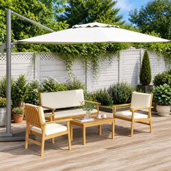 Elevate Your Outdoors with a 4-Piece Brown Sofa Set