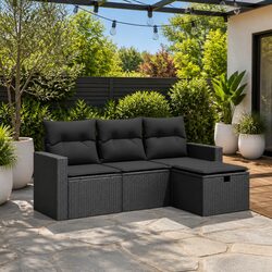 Elevate Your Outdoor Space with Black Sofa Set 4 Piece