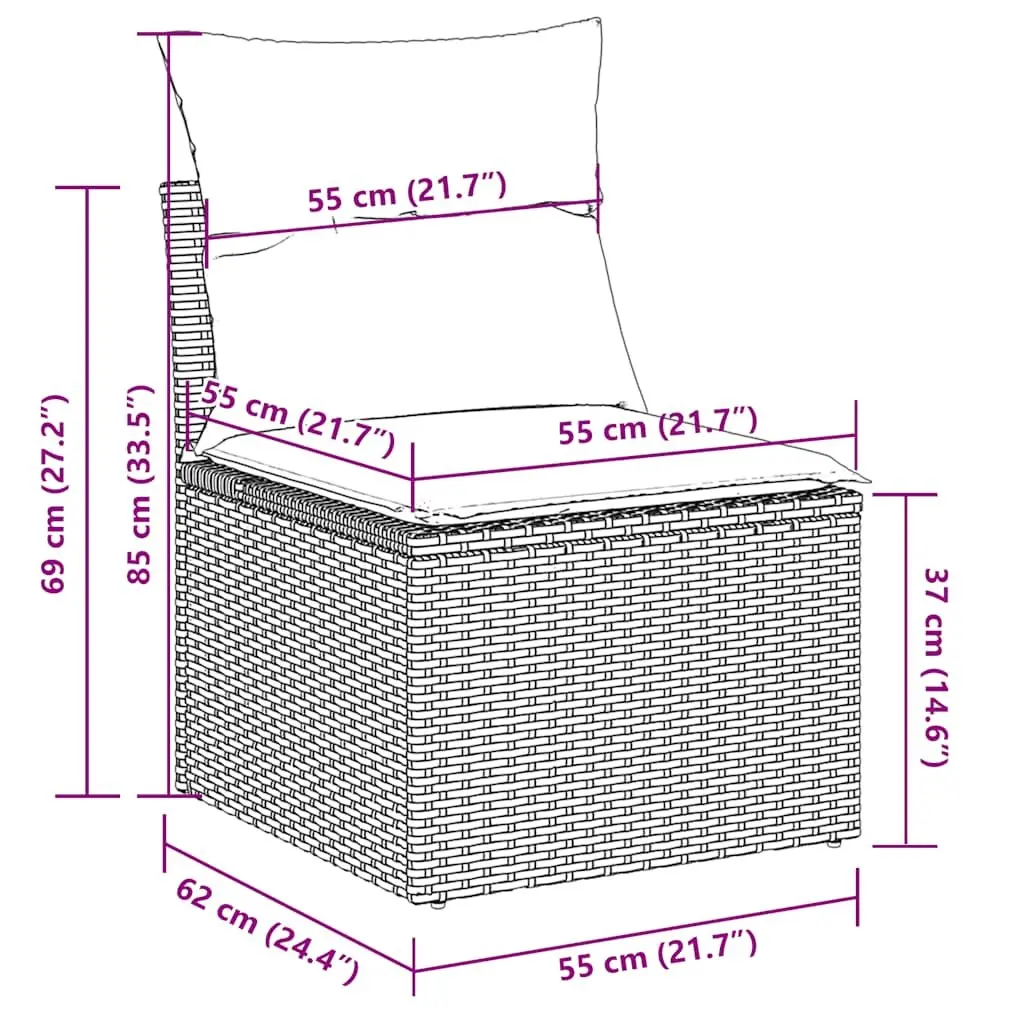 Garden Sofa Set 5 Piece Black Poly Rattan Outdoor Furniture with Storage and Removable Cushion Covers