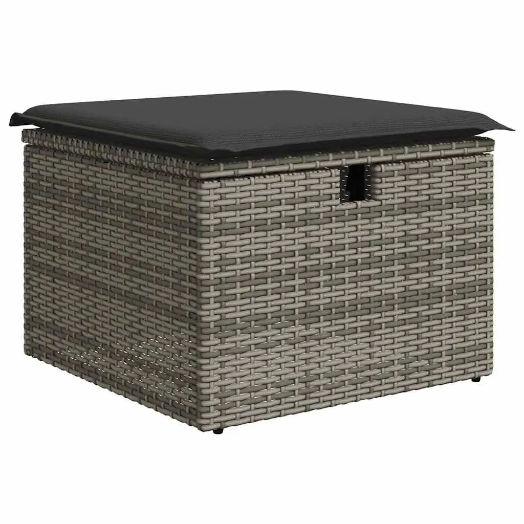 Garden Sofa Set 8 Piece Outdoor Furniture Grey Poly Rattan Modular Patio Lounge