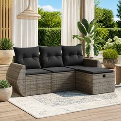 4 Piece Grey Outdoor Sofa Set Enhancing Your Space