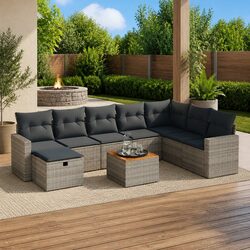 Outdoor 9 Piece Grey Sofa Set for Inviting Spaces