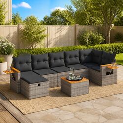 Outdoor 8-Piece Garden Sofa Set in Grey for Your Patio