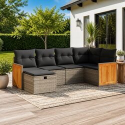 Outdoor 6-Piece Sofa Set for Enhanced Relaxation in Grey